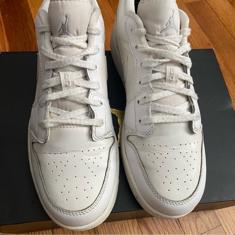 AIR JORDAN RETRO 1 LOW CASUAL SHOES triple off white cream NIKE 6.5 8 - Picture 6 of 10